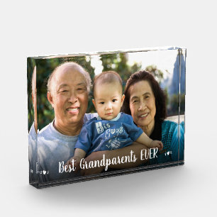 Bloc Photo Photo Meilleur Grand-Parents Jamais Coeurs Moderne