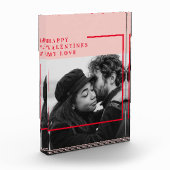 Bloc Photo Photo moderne | Cadeau de Valentines Rouge et Rose (Gauche)