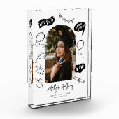 Bloc Photo Photo moderne Doodle Graduation White Keepsaké (Gauche)