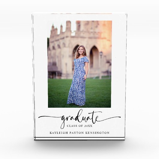 Bloc Photo Photo Moderne Elégant Script Graduation (Devant)