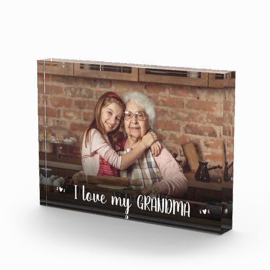 Bloc Photo Photo moderne J'aime mes coeurs grand-mère (Droite)