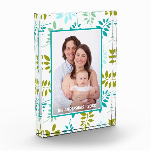 Bloc Photo Photo / Motif Feuille texte (Gauche)