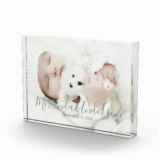 Bloc Photo Photo personnalisée avec nom et texte personnalisé (Droite)