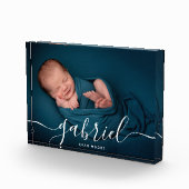 Bloc Photo Photo personnalisée Nom du bébé Modèle Plaque de c (Droite)