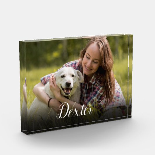 Bloc Photo Photo pour animaux de compagnie de script moderne (Gauche)