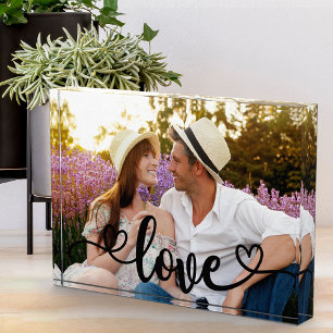 Bloc Photo Photo romantique avec Calligraphie d'amour et de c