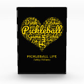 Bloc Photo Pickleball Player Word Typographie d'art personnal (Devant)