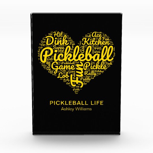 Bloc Photo Pickleball Player Word Typographie d'art personnal (Devant)