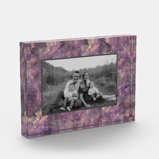 Bloc Photo Pierre de granit Abstraite en quartz violet (Gauche)