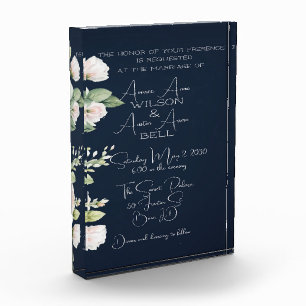 Bloc Photo Pies roses et Faire-part de mariage de marine