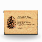 Bloc Photo Pine Cone Et John Muir Citation (Devant)
