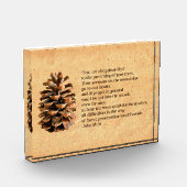 Bloc Photo Pine Cone Et John Muir Citation (Gauche)