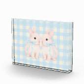 Bloc Photo Pink Marshmallow Bunny Rabbits Easter Acrylic Art (Droite)