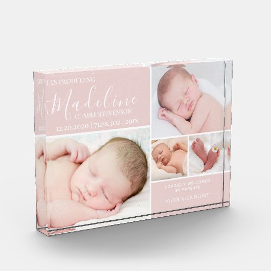 Bloc Photo Pink Photo Collage Baby Girl Photo Block (Gauche)