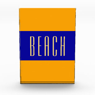Bloc Photo PLAGE Sporty Royal Blue Golden Yellow Stripes