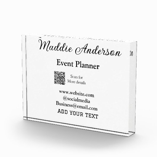 Bloc Photo Planificateur d'événements ajouter nom Q R code dé (Droite)