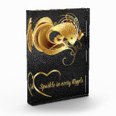 Bloc Photo Poisson doré sur feuille noire monogramme | (Gauche)