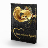 Bloc Photo Poisson doré sur feuille noire monogramme | (Droite)