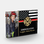 Bloc Photo Pompier Pompier Académie de pompiers Diplôme de Dé (Gauche)