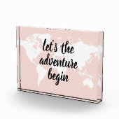 Bloc Photo Positive rose Commençons l'aventure Carte du Monde (Droite)