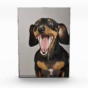 Bloc Photo Poster d'anniversaire de Dachshund Yawning Dachshu