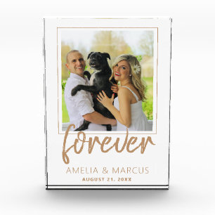 Bloc Photo Pour toujours Elegant Script Mariage Keepsaké