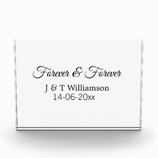 Bloc Photo Pour toujours & toujours ajouter nom de couple dat (Devant)