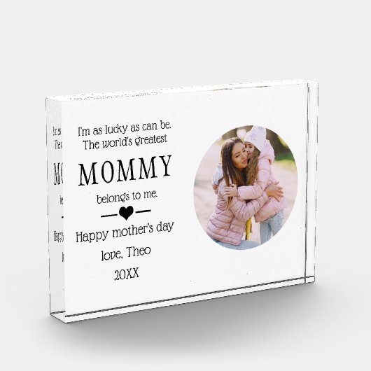 Bloc Photo Premier cadeau de la fête des mères de Baby Mommy (Gauche)