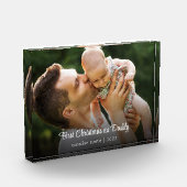 Bloc Photo Premier Noël comme papa Nouveau bébé Élégant Scrip (Gauche)