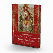 Bloc Photo Première Communion Sainte Jésus Hôte Chalice Keeps (Droite)