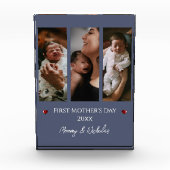 Bloc Photo Première fête des mères Trois photos Collage bleu (Devant)
