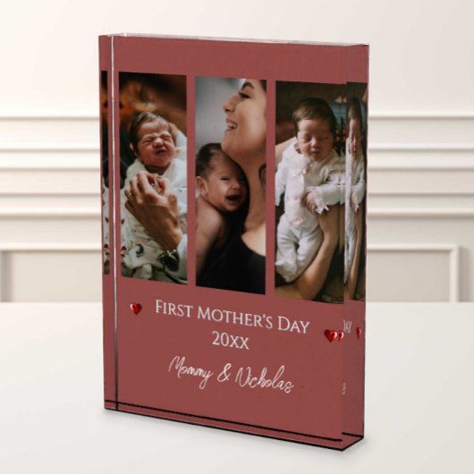 Bloc Photo Première fête des mères Trois photos Collage en te