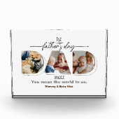 Bloc Photo Première Fête des pères 3 Photos Collage Plaque (Devant)