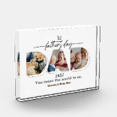 Bloc Photo Première Fête des pères 3 Photos Collage Plaque (Gauche)