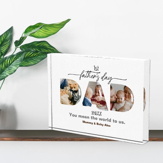 Bloc Photo Première Fête des pères 3 Photos Collage Plaque