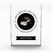 Bloc Photo Première Fête des pères Bébé Sonogramme Coeur (Devant)