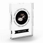 Bloc Photo Première Fête des pères Bébé Sonogramme Coeur (Gauche)