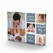 Bloc Photo Première Fête des pères Gray 4 Photo Collage Bloc (Droite)