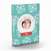 Bloc Photo Premiers Snowglobe Snowflakes de Noël pour bébé Tu (Gauche)