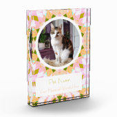 Bloc Photo Pretty Pink Green Pet Cat Dog Memorial Keepsake (Gauche)