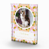 Bloc Photo Pretty Pink Green Pet Cat Dog Memorial Keepsake (Droite)