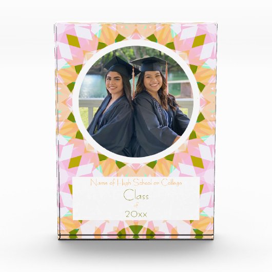 Bloc Photo Pretty Rose Green Graduation Photo Keepsaké Cadeau (Devant)