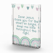 Bloc Photo Prière chrétienne pour enfants Vert & Rose | (Droite)