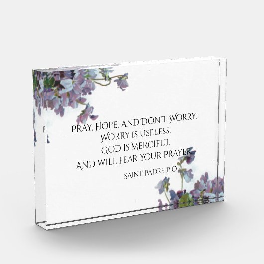 Bloc Photo Priez, Espoir et ne vous inquiétez pas Saint Padre (Gauche)