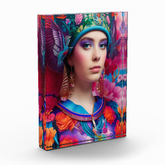 Bloc Photo princesse élégante avec casquette à fleurs