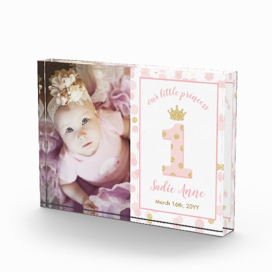 Bloc Photo Princesse Rose premier anniversaire Keepsaké (Droite)