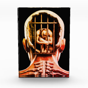Bloc Photo Prison de l'Esprit – Art Mural Conceptuel Surréal