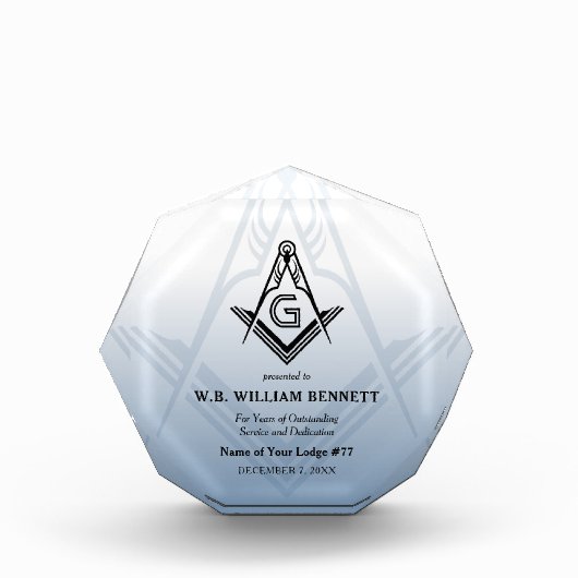 Bloc Photo Prix Masonic Acrylique | Plaques Freemason (Devant)