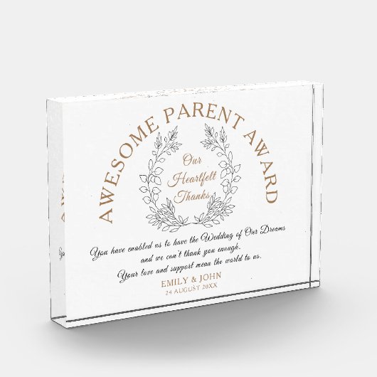 Bloc Photo Prix Parent Awesome Merci de Mariée & Salle (Gauche)