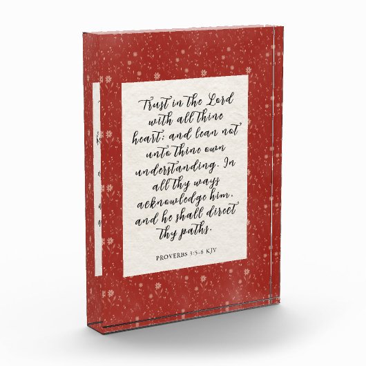 Bloc Photo Proverbes 3:5-6 KJV Bible Verbe Image (Gauche)